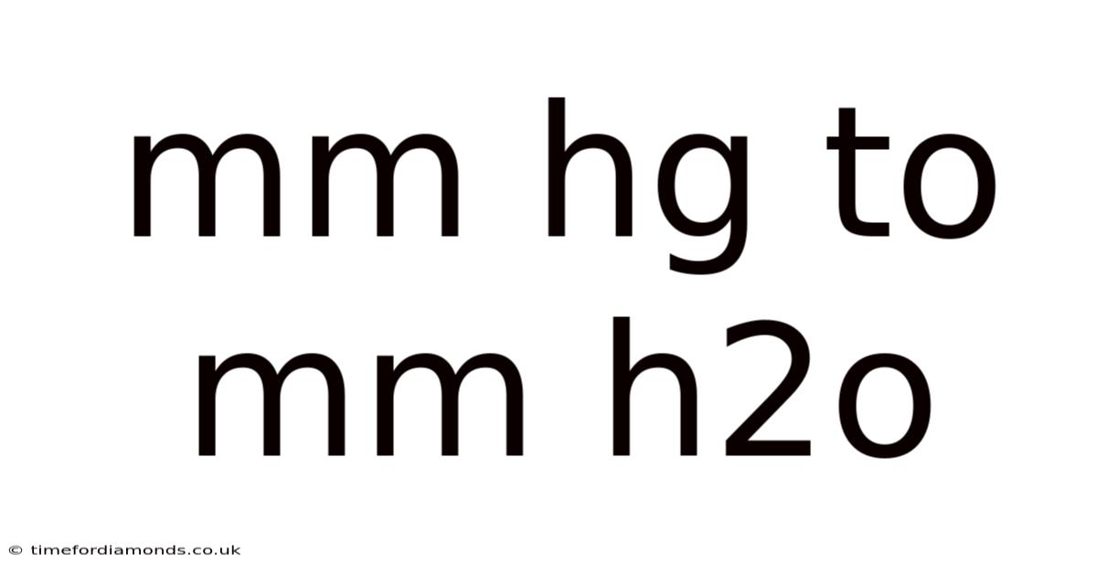 Mm Hg To Mm H2o