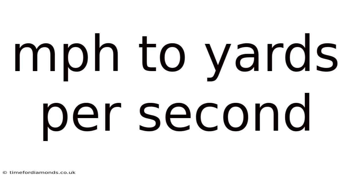 Mph To Yards Per Second