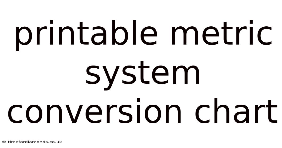 Printable Metric System Conversion Chart