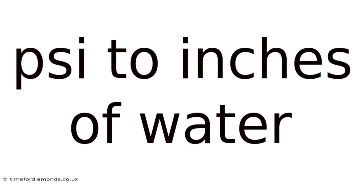 Psi To Inches Of Water