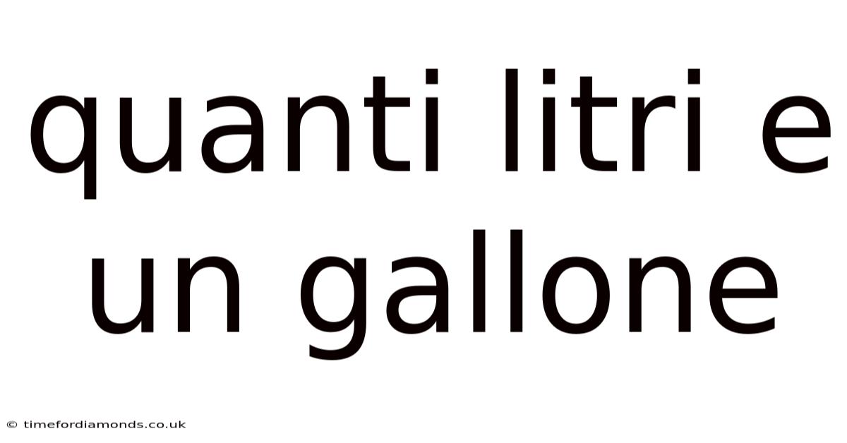 Quanti Litri E Un Gallone