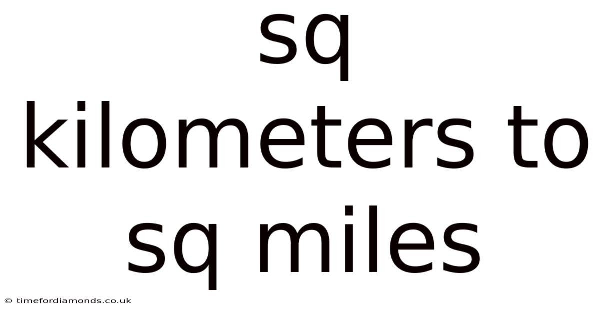 Sq Kilometers To Sq Miles