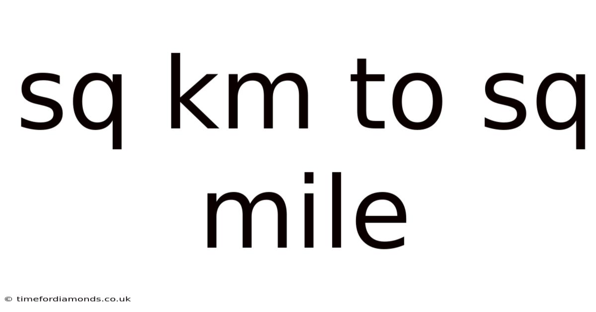 Sq Km To Sq Mile