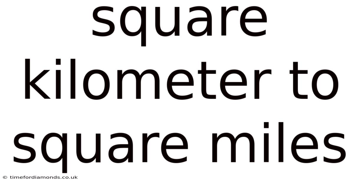 Square Kilometer To Square Miles