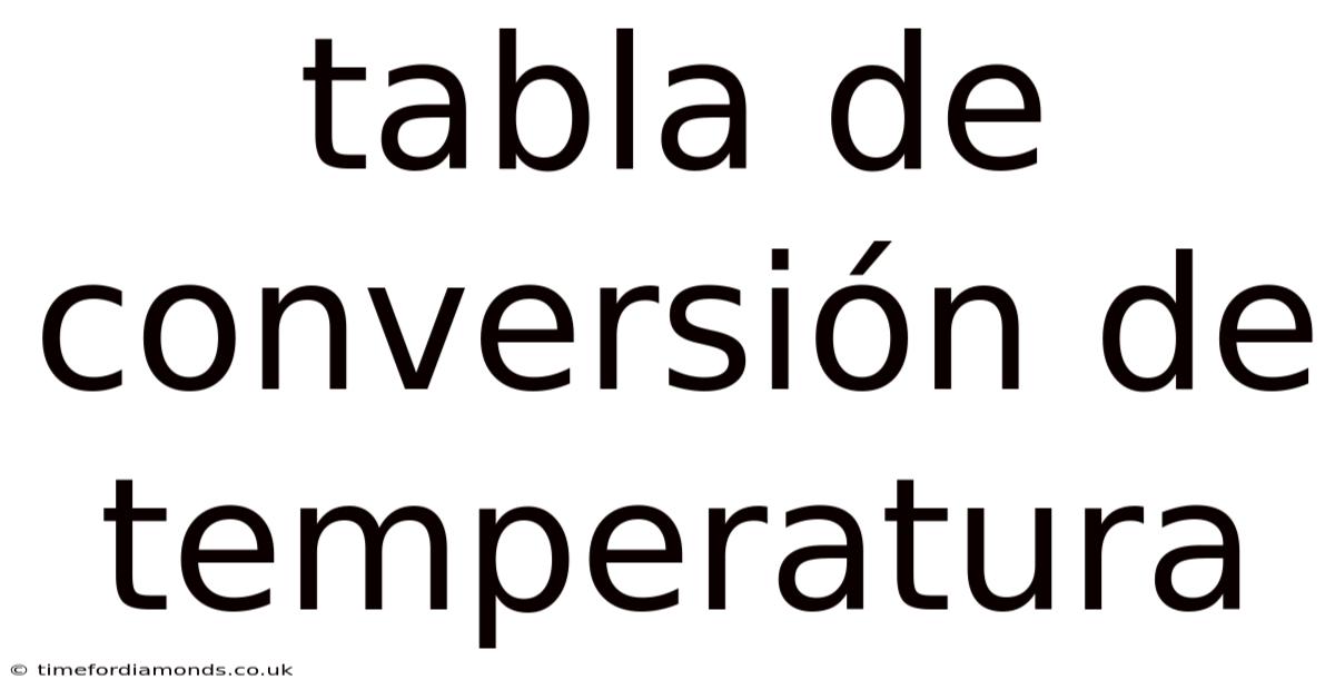 Tabla De Conversión De Temperatura