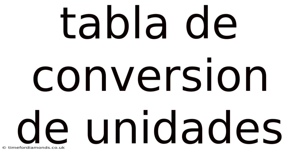 Tabla De Conversion De Unidades