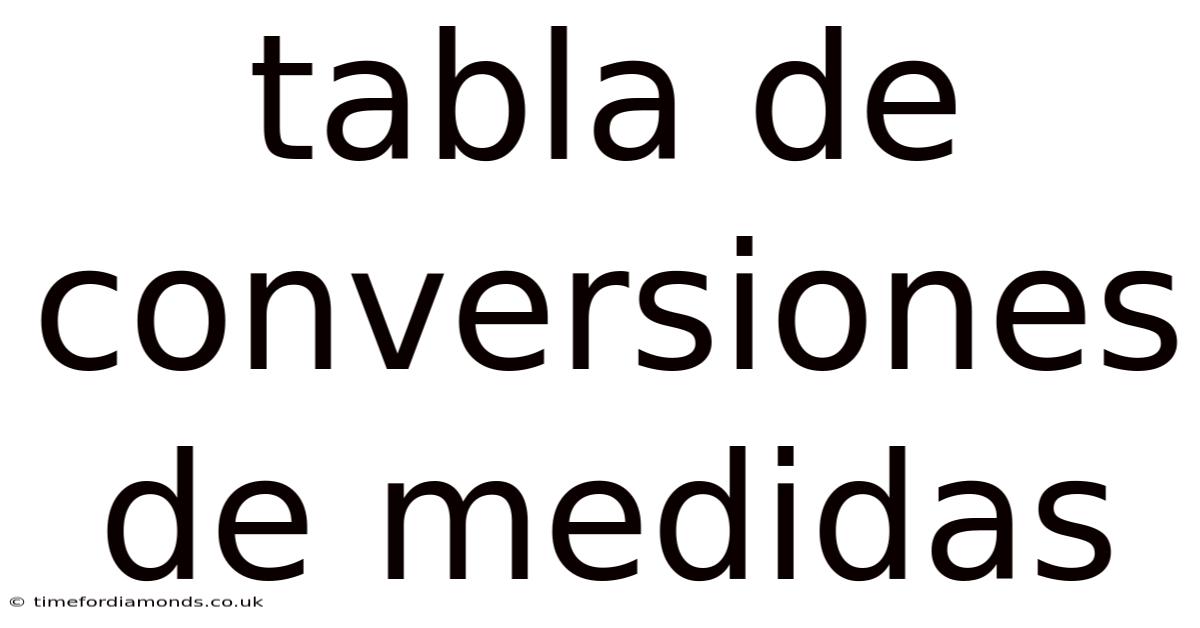 Tabla De Conversiones De Medidas