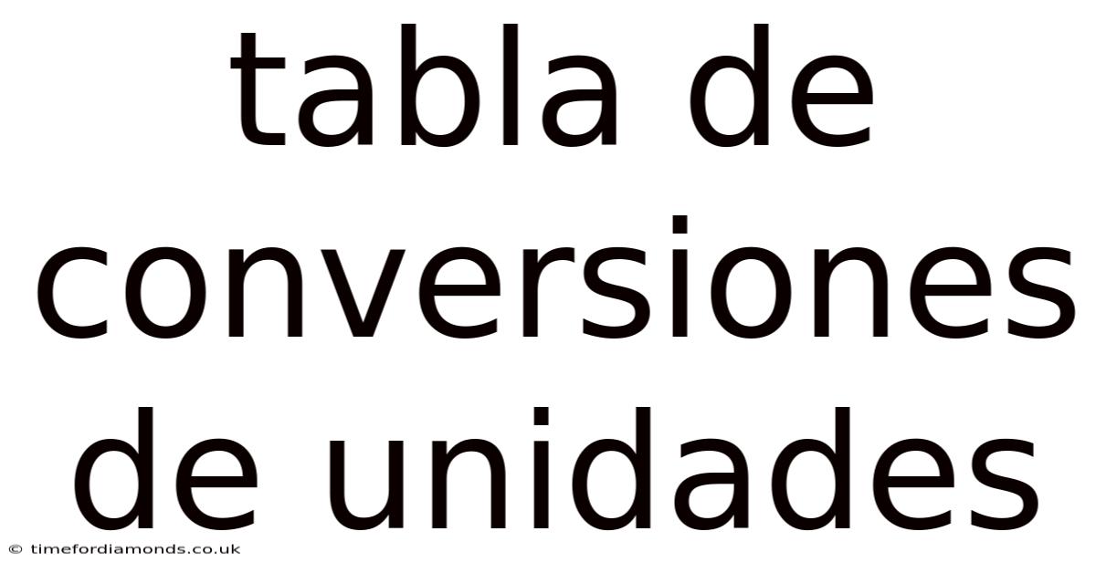 Tabla De Conversiones De Unidades