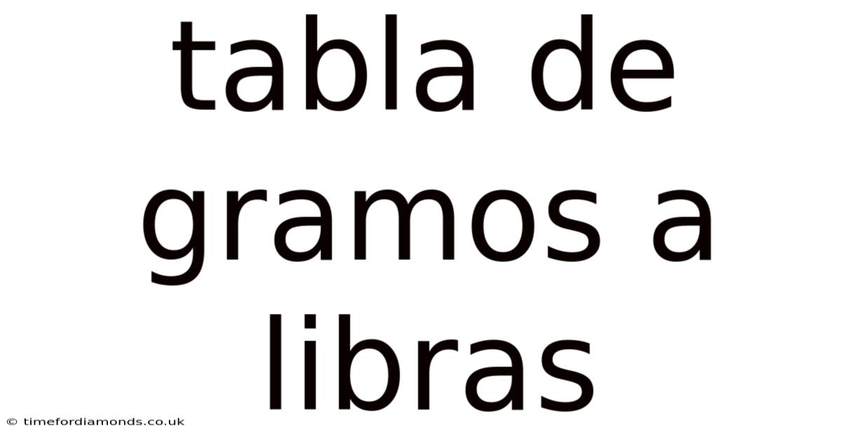 Tabla De Gramos A Libras
