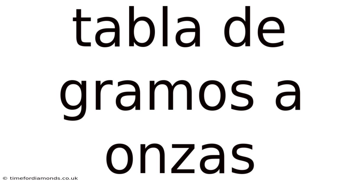 Tabla De Gramos A Onzas