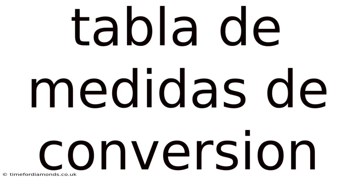 Tabla De Medidas De Conversion
