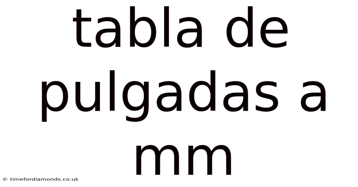 Tabla De Pulgadas A Mm