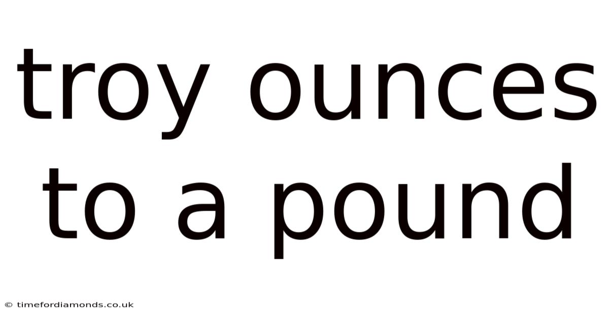 Troy Ounces To A Pound