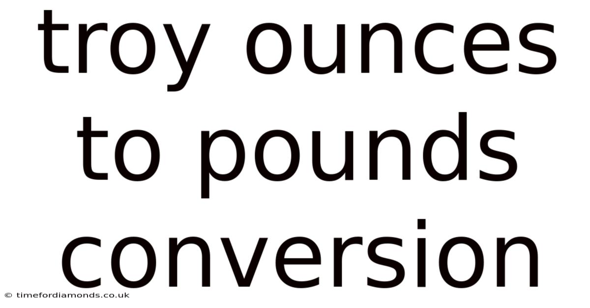 Troy Ounces To Pounds Conversion