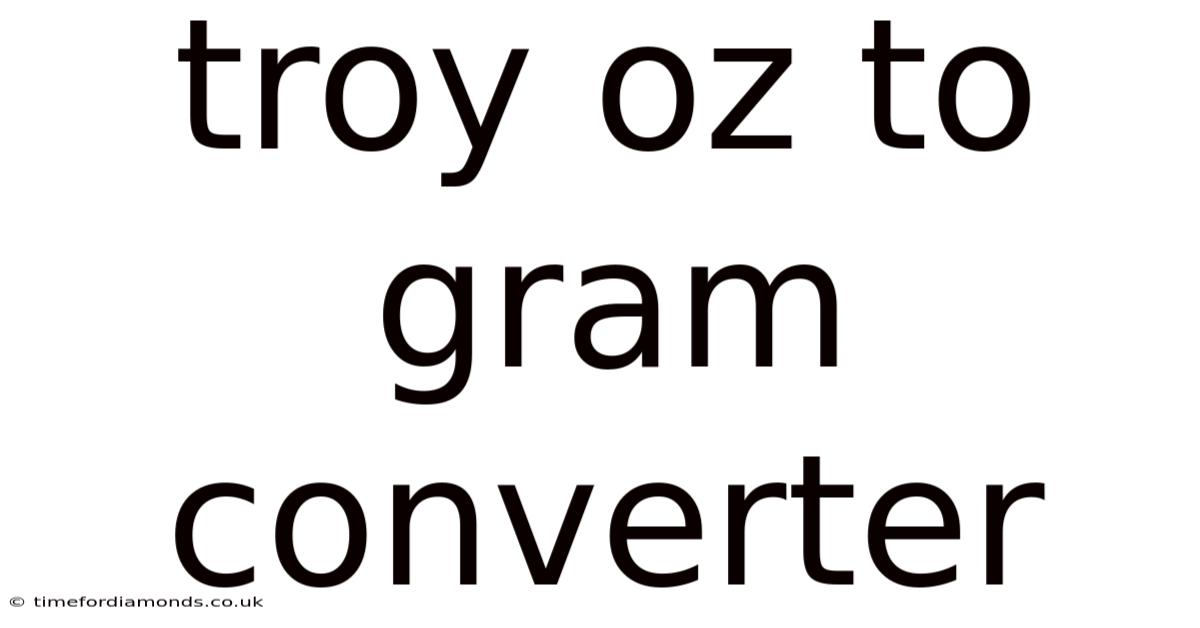 Troy Oz To Gram Converter