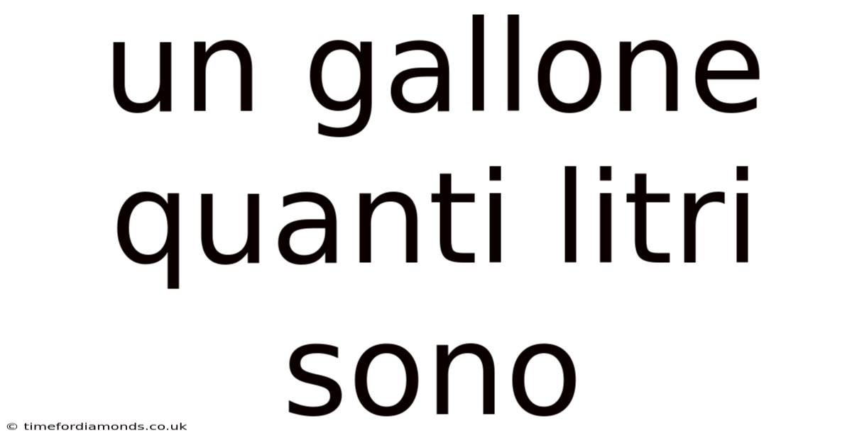 Un Gallone Quanti Litri Sono