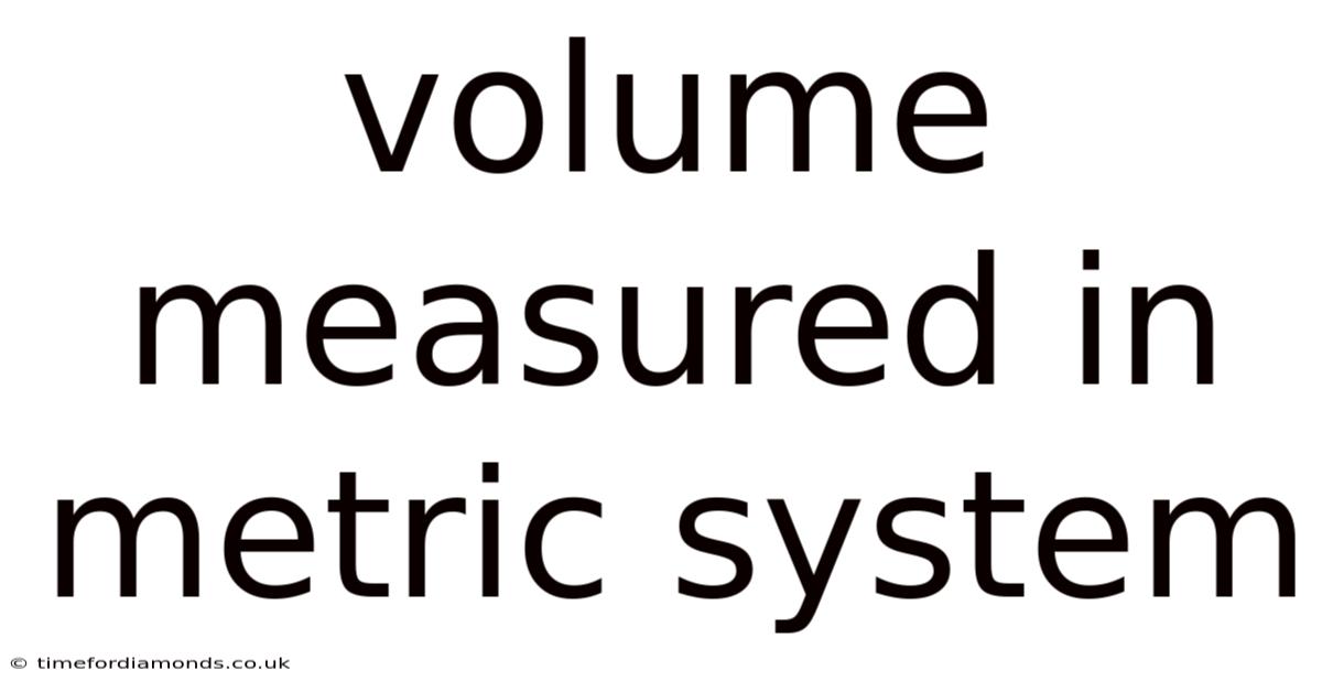 Volume Measured In Metric System