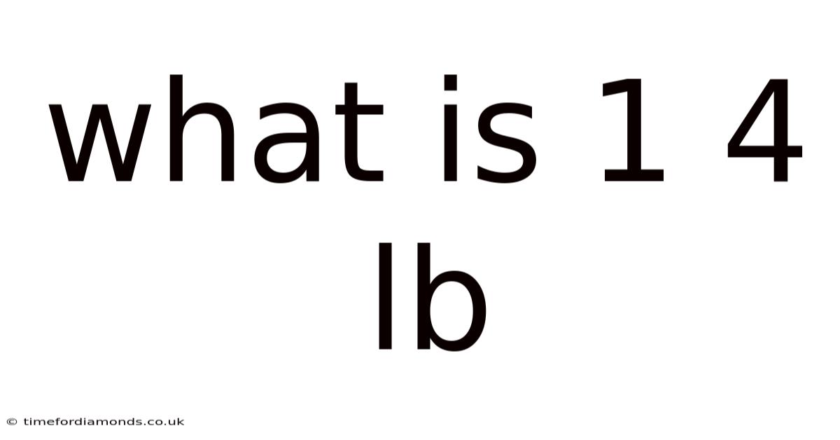 What Is 1 4 Lb