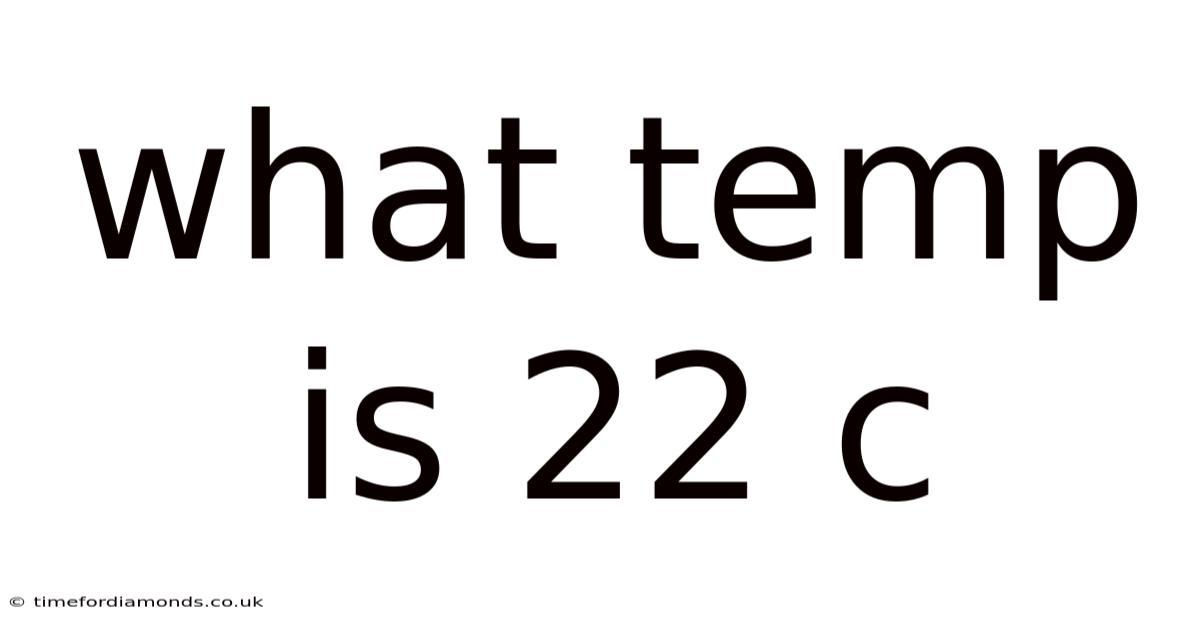 What Temp Is 22 C