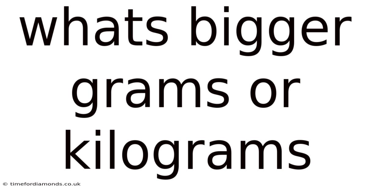 Whats Bigger Grams Or Kilograms
